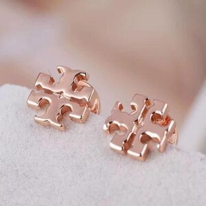 New Tory Burch Rose Gold Kira Stud Earings